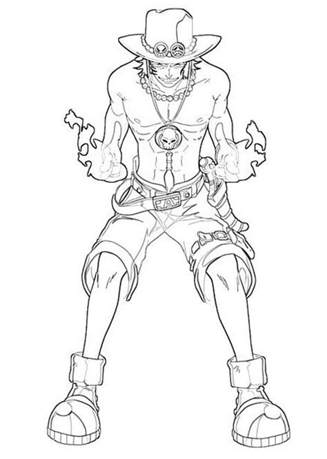 One Piece Portgas D Ace Coloring Page Anime Coloring Pages