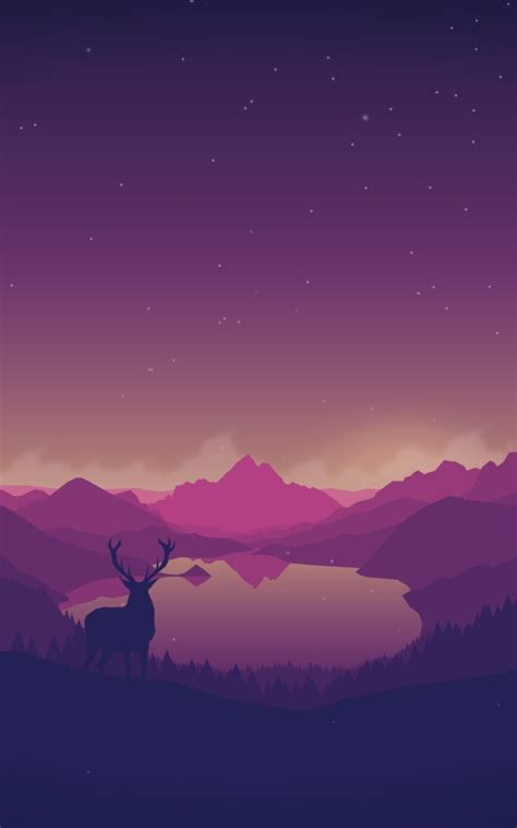 800x1280 Resolution Artistic Forest Mountains Lake And Deer Nexus 7