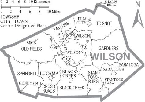 Filemap Of Wilson County North Carolina With Municipal And Township