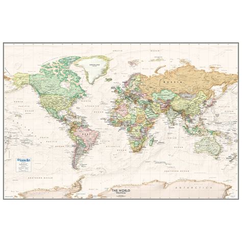 Buy Executive Antique Ocean World Political Wall Map X Large