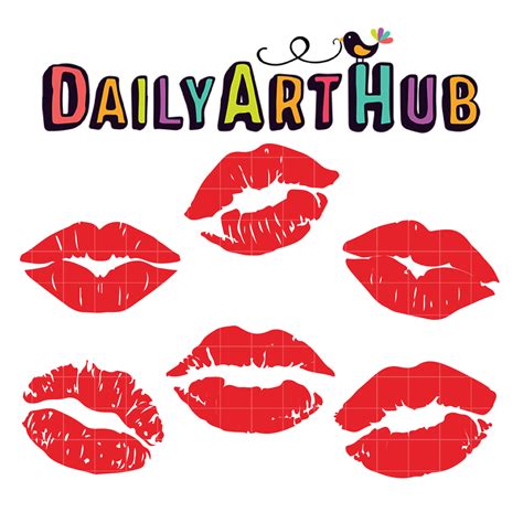 Lipstick Kiss Clip Art Set Daily Art Hub Graphics Alphabets And Svg