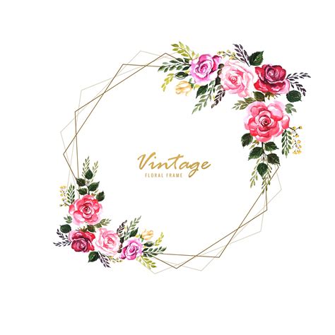 Vintage Decorative Floral Frame With Wedding Card Design 694610 Vector