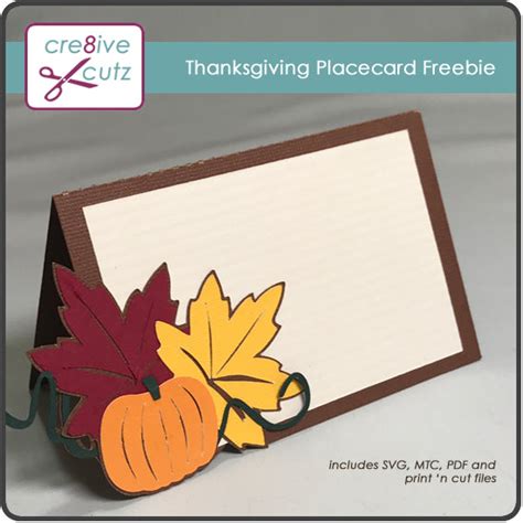 Thanksgiving Placecard Svg Papercraft Freebie Cre8ive Cutz
