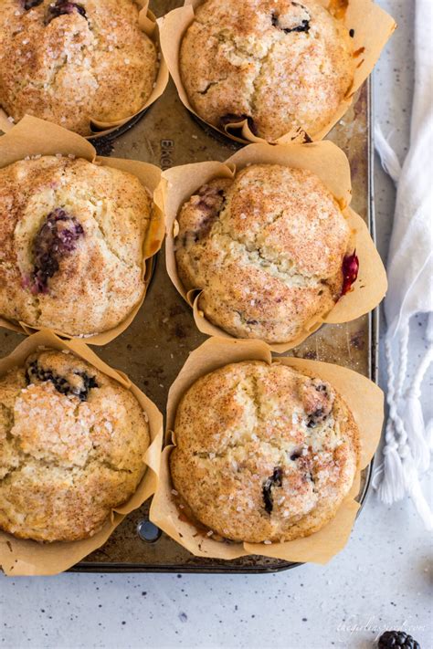 These Homemade Blackberry Muffins Are Moist And Fluffy With A Crisp