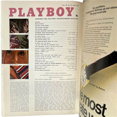 Playboy Mag June 1969 Helena Antonaccio Connie Kreski Gore Vidal