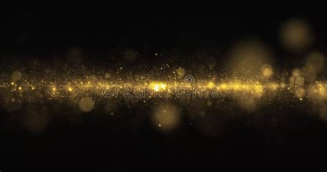 Gold Glitter Sparkling Bokeh Light Wave Flow Golden Glittering Light