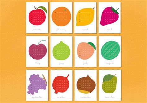 Calendar Fruits 2015 On Behance Calendar Fruit Pie Chart