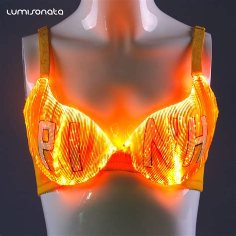 New Fashion Model Led Braled Pantyled Luminous Lingerieoptical Fiber Luminous Led Bra