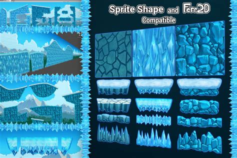 2d Spriteshapeferr2d Textures Pack Ice 2d 环境 Unity Asset Store