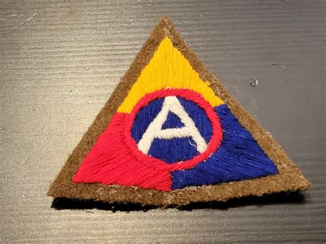 Reproduction Ww1 Us 3rd Army Armored Division Patch Hand Embroidered