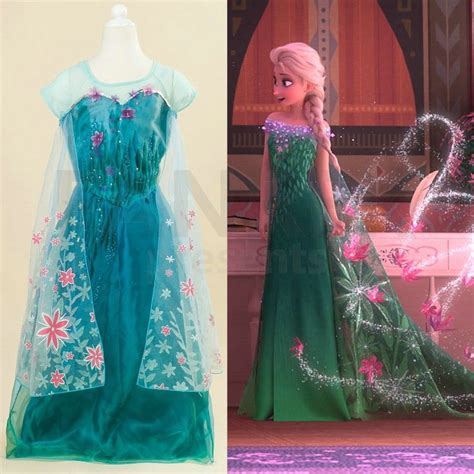 Disney Movie Frozen Fever Cosplay Elsa Kids Dress Dresses Kids Dress