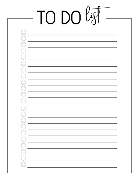 Free Printable To Do Checklist Template Paper Trail Design Fillable