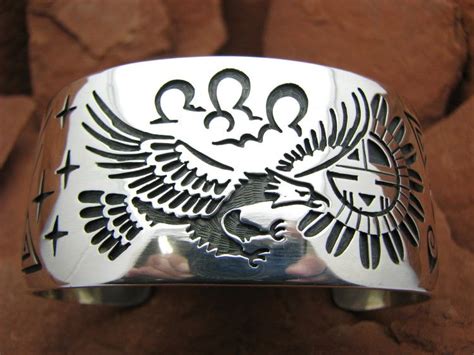 Hopi Eagle And Sun Face Bracelet Hopi Symbols Jewelry Silver