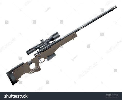 Illustration Sniper Rifle Stock Vector Royalty Free 45117130
