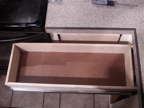 The cabinets should be stable with a quality locking system to prevent the trailer or drawer from moving especially when the cabinet or the home is being moved. Kitchen cabinet drawer replacement/upgrade - Farmall Cub