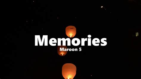 Maroon 5 Memories Lyric Video Youtube