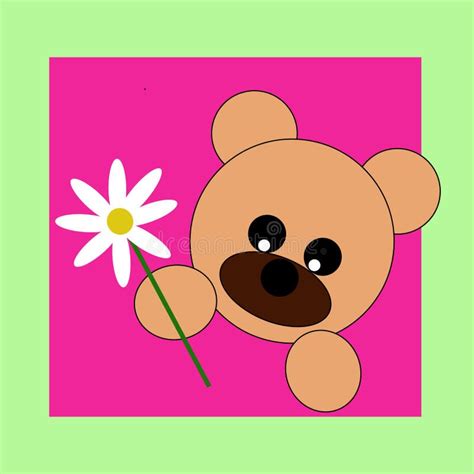 Teddy Bear Holding Flower Stock Illustrations 242 Teddy Bear Holding