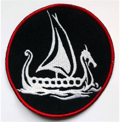 Vikings Longship Drakkar Embroidered Patch 48 X 48 Rebelsmarket