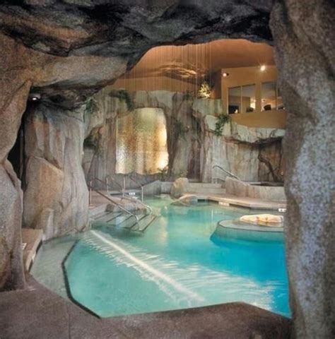 Swimming Pool In A Cave With Rainfall Waterfall Awesome