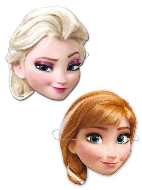 Frozen Masken Elsa Und Anna Pappmasken Bunt 6 Stück Bunt Maskenund