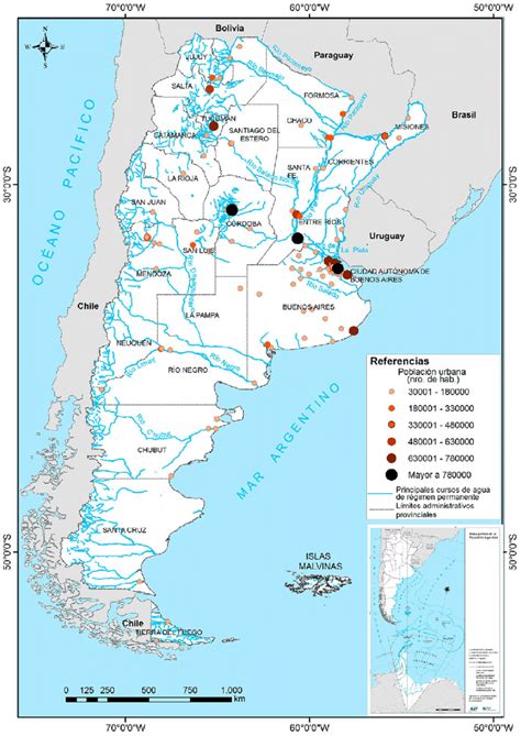 Trazado De Los Principales Ríos Argentinos Y Ubicación De Centros