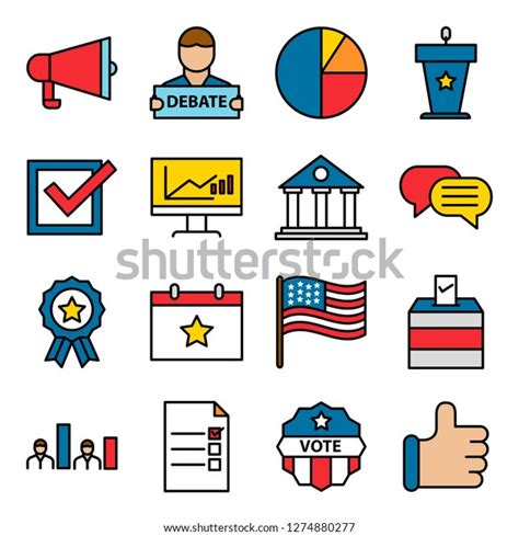 Election Icons Pack Isolated Election Symbols Stock Vector Royalty