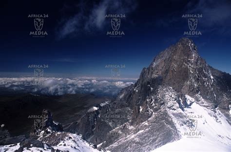 Aerial View Of Mount Kenya Showing The Snow Capped Peaks Mount Kenya