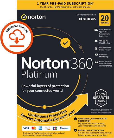 Norton 360 Platinum 2024 Antivirus Software 20 Devices 1 Year
