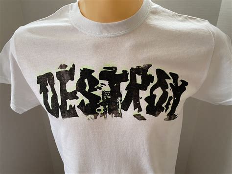 Destroy Punk Tshirt Pistols Anarchy White Tee Small Unisex Etsy