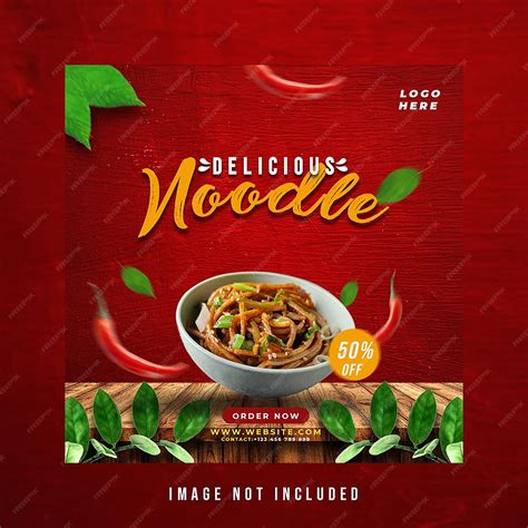 Premium Psd Delicious Noodle Social Media Post Template