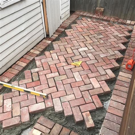 Making Progress On Our Current Project With Some Old Red Brick Paving