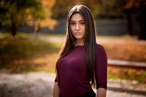 Wallpaper Portrait Depth Of Field Women Outdoors X