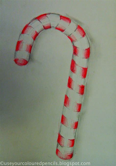 Use Your Coloured Pencils Candy Cane Drawings