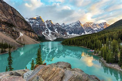 Moraine Lake Sunset Photograph By Mike Centioli