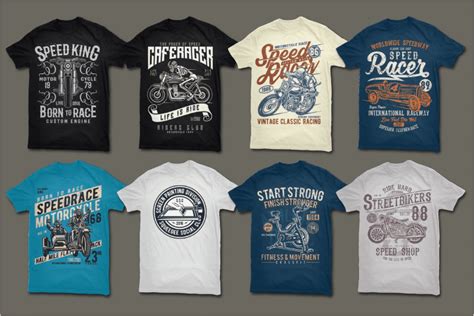 A Large Preview Of The Vector T Shirt Designs Included In The Package