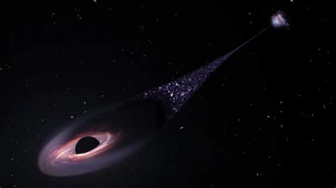 Nasas Hubble Space Telescope Spots Runaway Black Hole Creating ‘trail
