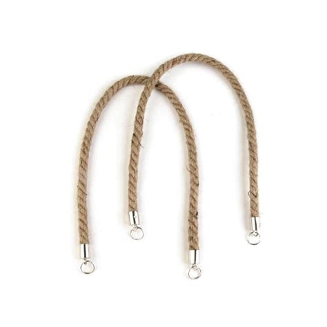 Raw Rope Bag Handles 55cm With Silver Metal Buckles Cotton Etsy Uk