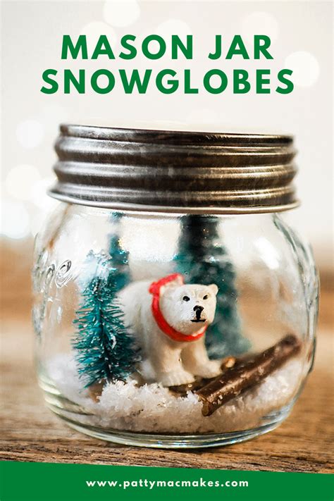 Christmas Mason Jar Crafts Diy Waterless Snowglobe Mason Jar