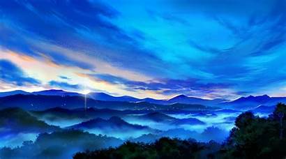 Landscape Anime Mountain Scenery 4k Sunrise Sky