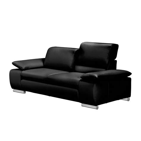 Couch mit bettfunktion günstig : Sofa Masca (2-Sitzer) - Kunstleder Schwarz, loftscape ...
