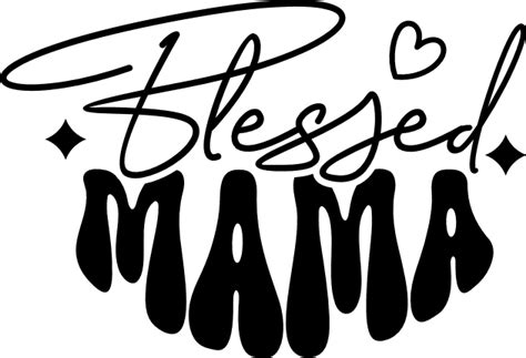 Blessed Mama Groovy Text T For Mom Free Svg File For Members