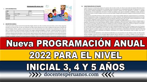 Nueva ProgramaciÓn Anual 2022 Para El Nivel Inicial 3 4 Y 5 AÑos