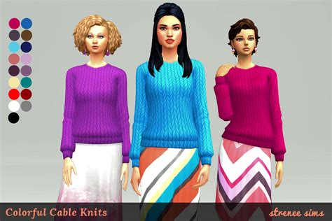 Strenee Sims Colorful Cableknits Sims 4 Updates ♦ Sims 4 Finds