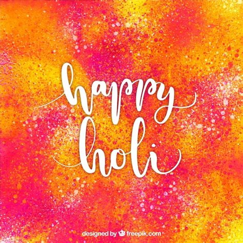 Free Vector Lettering Happy Holi Background