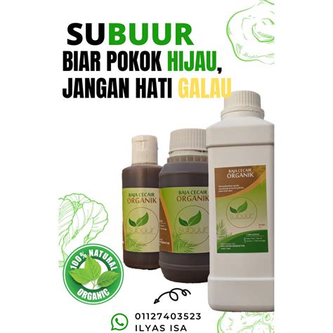 * chelating agen (dalam tanah berkeadaan asid dan alkali). Pati Baja cecair organik ( ORIGINAL SUBUUR ) | Shopee Malaysia
