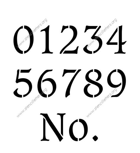 Basic Bold Elegant Number Stencils 0 To 9 Stencil
