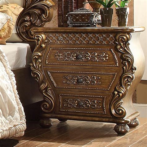 Traditional Golden Brown Wood Nightstand Homey Design Hd 8011 Nb Buy