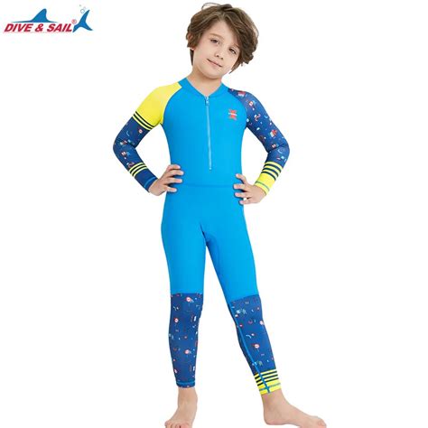 Diveandsail 2018 Lycra Wetsuit For Kids Boys Long Sleeve Diving Suits
