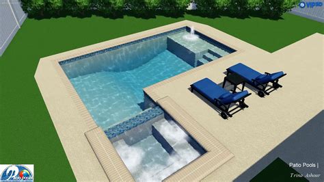 L Shaped Swimming Pool And Spa With Sun Shelf By Patio Pools Youtube