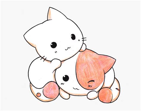 Cat Kawaii And Pink Image Kawaii Cute Kitten Drawing Hd Png